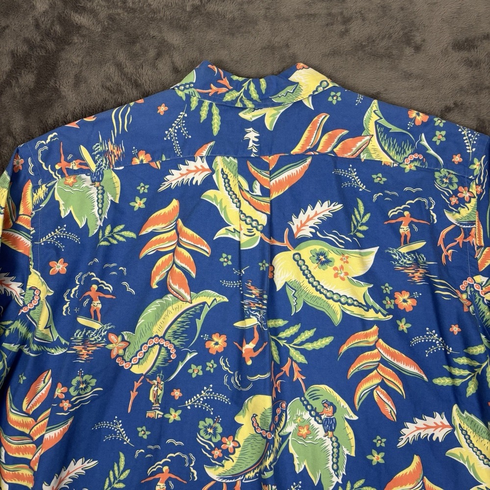 Ralph Lauren Hawaiian Button Down Shirt Men's 2XLT Blue Tropical Surfer Vacation - Picture 4 of 8